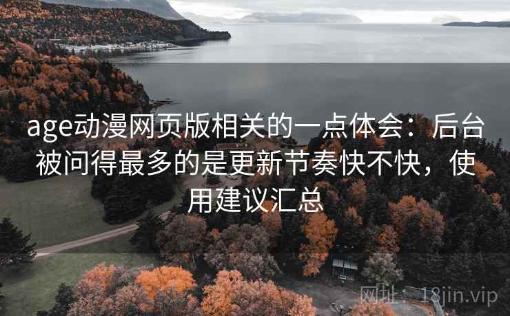 age动漫网页版相关的一点体会：后台被问得最多的是更新节奏快不快，使用建议汇总