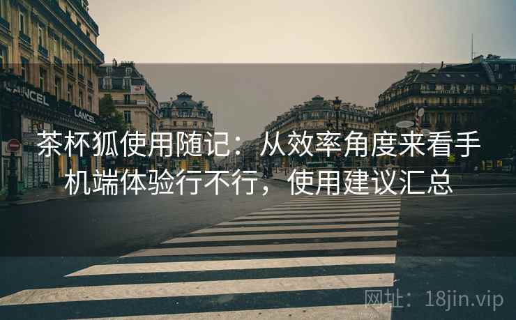 茶杯狐使用随记：从效率角度来看手机端体验行不行，使用建议汇总