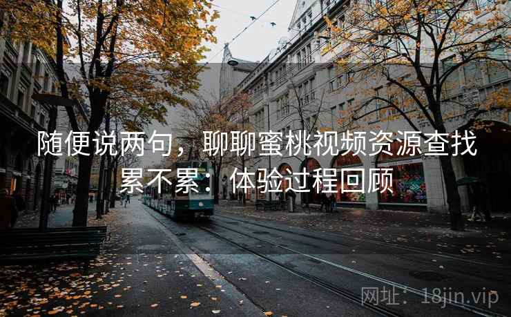 随便说两句，聊聊蜜桃视频资源查找累不累：体验过程回顾